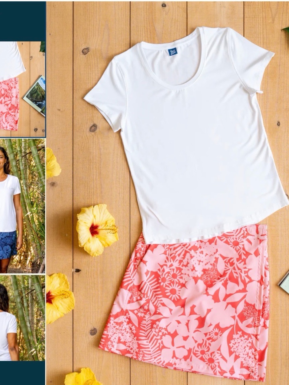 Ribbstop Classic Scoop Neck Short Sleeve Tee - White